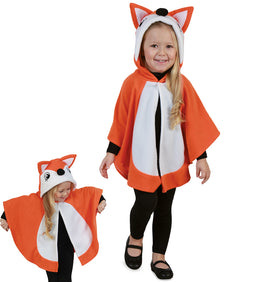 narrenwelt Kostüm Kostüm Cape Fuchs - Hellbraun mit Kapuze und niedlichem Gesicht Fasching Karneval 98-116