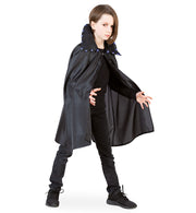narrenwelt Schwarzes Halloween Cape mit LED-Beleuchtung - Für einen aufregenden Auftritt in der Dunkelheit erhältlich in den Größen: 104/116, 128/140 oder 152/164
