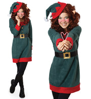 narrenwelt Kostüm Elfie Elfe Weihnachtself Damen Kleid Weihnachten Nikolaus