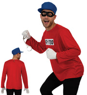 narrenwelt Kostüm Knacki Oberteil rot + Mütze + Maske Gr M Karneval