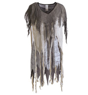 narrenwelt Zombie Kleid  Halloween Damen Kleid 1tlg. Pannesamt Damen Kostüm Horror Geist Zauberer Hexe