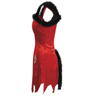 narrenwelt Teufel Teufelskleid Teufelin Kostüm mit Arm- und Beinstulpen Halloween Damen