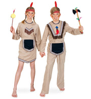 narrenwelt Kostüm Indianer Mohikaner Apache Mädchen Kleid mit Gürtel 116-152