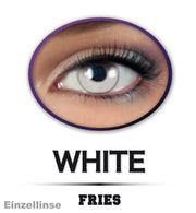 narrenwelt Fun Linse Halloween, Einzel Linse WEISS, Motiv-Linse Cosplay-Linse weiche Kontaktlinse getönt