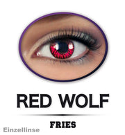narrenwelt Fun Linse Halloween, Einzel Linse Red Wolf, Motiv-Linse Cosplay-Linse weiche Kontaktlinse getönt