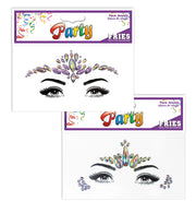 narrenwelt Face Jewels 2 sortierte Styles selbstklebende Gesichtssteine Schmucksteine Make up Event Festival Rave Gesichtsdeko Glitzersteine Halloween Motto Party Accessoire