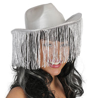narrenwelt Cowboy Hut  Fransen silber Showgirl JGA Cowboyhut