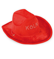 narrenwelt Cowboy-Hut Köln rot Cowboy Hut mit Schriftzug KÖLN Fasching Karneval