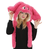 narrenwelt Plüschmütze Hase pink Mütze Zottelplüsch mit Schlappohren Ostern Event Party