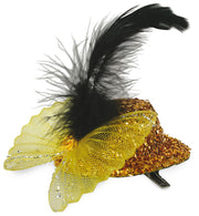 narrenwelt Fascinator Brillant mit Schmuckstein und Federn Mini Hut  verschieden Farben Event Party Accessoire