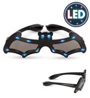 narrenwelt Fledermaus Brille mit LED 3 Modi - blinkender Halloween GAG Fasching Karneval Event
