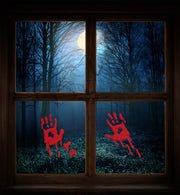 narrenwelt  Gel - Sticker Hände Blut-Print Halloween  Horror Fenster Deko Heim Dekoration