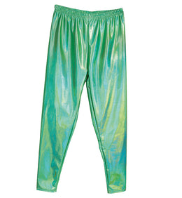 narrenwelt Kostüm Leggings Metallic in schimmerndem Grün Meerjungfrau Event Party Fasching