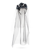 narrenwelt  Haarreif Día de los Muertos – Eleganz und Mystik in Schwarz Halloween Kostüm Accessoires Zombie dia de los Muertos Geisterstunde Cosplay (Kopie)