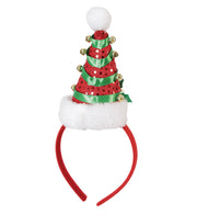 narrenwelt Weihnachts-Haarreif – Minihut Mütze mit Bommel und Glöckchen auf Haarrreif Elf Nikolaus Weihnachten Kostüm Accessoire