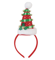 narrenwelt Weihnachts-Haarreif – Minihut Mütze mit Bommel und Glöckchen auf Haarrreif Elf Nikolaus Weihnachten Kostüm Accessoire