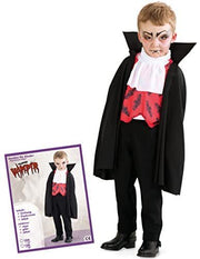 narrenwelt Kostüm Vampir Dracula 3tlg Cape inkl Frackweste + Jabot Cape Überwurf Gr 104  SB