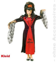 narrenwelt Queen of Darkness Vampir Dracula Halloween Mädchen Kleid 1tlg. Gr. 128