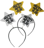 narrenwelt Wabbles Silvester metallic SILBER oder GOLD Happy New Year Haarreif Party Feier Accessoires