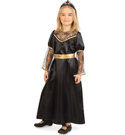 narrenwelt Kostüm Schwarzer Engel Vampir Dracula Halloween Mädchen Kleid 1tlg.