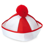 narrenwelt Bobbymütze Matrosenmütze Bobby Mütze Matrosen Mütze rot/weiss