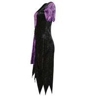 narrenwelt Kostüm Hexe Violetta Halloween Damen Kleid Pannesamt Damenkostüm  Gr. 36 - 44