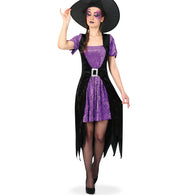 narrenwelt Kostüm Hexe Violetta Halloween Damen Kleid Pannesamt Damenkostüm  Gr. 36 - 44