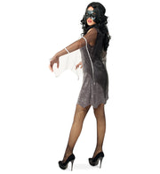 narrenwelt Kostüm Fledermaus Kleid Kostüm Vampir Vamp Damenkostüm Horror Halloween Damen Kleid Gr. 36 - 42