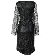 narrenwelt Kostüm schwarzer Engel Kleid Vamp Damen Kleid Vampir Hexe Engelkleid Halloween Karneval Kostüm