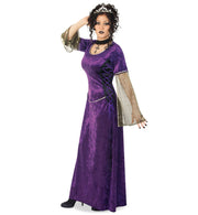 narrenwelt Kostüm Lady Purpur Kleid Vamp Damenkostüm Vampir Hexe Gothic Halloween Karneval Gr. 40