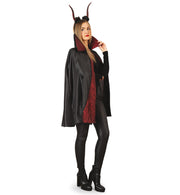 narrenwelt Kostüm Vampircape mit Stehkragen PB 1tlg  Paspel rot Umhang Horror  Halloween  Einheitsgröße Unisex