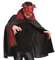 narrenwelt Kostüm Vampircape mit Stehkragen PB 1tlg  Paspel rot Umhang Horror  Halloween  Einheitsgröße Unisex