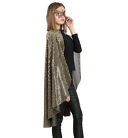 narrenwelt Kostüm Pailetten Cape gold PB 1tlg  Umhang Party Silvester Horror Halloween  Einheitsgröße Unisex