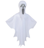 narrenwelt Kostüm Geist Cape mit Haube 1 tlg. weiß Ghost Umhang Überwurf  Halloween  Gr 104/116 - 152/164