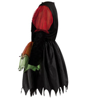 narrenwelt Kostüm Hexe Kind Halloween Kleid  Tutu - Rock Hexenkleid bunt Kleinkind  Mädchen 116 - 140