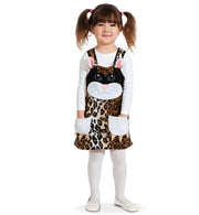 narrenwelt Kostüm Kätzchen Kleid Trägerkleid 1 tlg. mit Taschen Baby Kinderkostüm Plüsch Gr. 98-104 Karneval Fasching