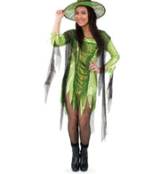 narrenwelt Kostüm Grünes Gift Damen Kleid Vamp Damenkostüm Hexe Elfe Halloween Karneval