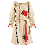 narrenwelt Kostüm Voodoo Doll Damen Kleid mit Kordel Halloween Fasching