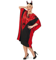 narrenwelt Kaftan Devil Halloween Teufel Überwurf mit Spinnen Einheitsgroesse Unisex