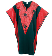 narrenwelt Kaftan Devil Halloween Teufel Überwurf mit Spinnen Einheitsgroesse Unisex
