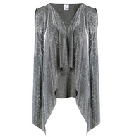 narrenwelt Kostüm Silver Spider Halloween Hexe lange Damen Weste Gr. M + XL