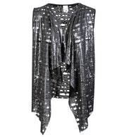 narrenwelt Kostüm Weste Fetzenlook Damen 1-tlg, Damenweste Gr. M + XL Halloween Mottoparty