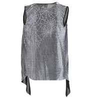 narrenwelt Kostüm Silver Spider Halloween Hexe lange Damen Weste Gr. M + XL
