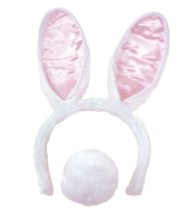 narrenwelt Bunny Hasen Set 2tlg. Hase Häschen Einheitsgröße Kinder und Erwachsene Hasenset Accessoires Hasenkostüm