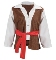 narrenwelt Kostüm See-Pirat Pirat Piratenkostüm 116 Kinder Oberteil inkl Gürtel