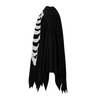 narrenwelt Kostüm Skelett 2tlg  Umhang + Haube Komplett Set Halloween Horror Gespenst Erwachsene Unisex Einheitsgröße
