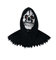 narrenwelt Kostüm Skelett 2tlg  Umhang + Haube Komplett Set Halloween Horror Gespenst Erwachsene Unisex Einheitsgröße