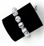 narrenwelt Totenkopf Armband Skull Schädel Pirat Halloween - Kunststoff Schädel auf Gummiband - Halloween Kostüm Accessoire