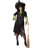 narrenwelt Kostüm Märchenhexe Damen Kleid  1tlg. Halloween Big Damen Hexenkleid Hexenkostüm Hexe Gr. 46 - 58