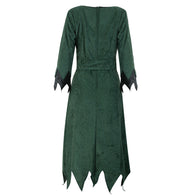 narrenwelt Kostüm Waldhexe Damen Hexe Kleid lang 1tlg. mit Gürtel Hexe Halloween Hexenkleid Hexenkostüm Gr. 38 - 46